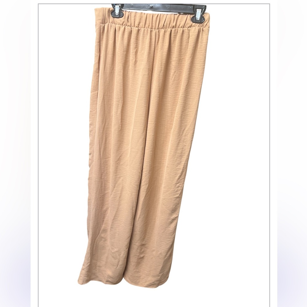Saints Light Tan Wide Leg High Rise Waistband Straight Casual Pants size Large